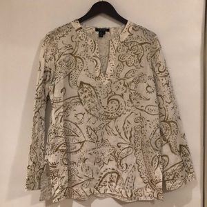 Gold and cream Ralph Lauren linen top